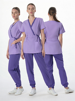 Костюм женский Симпл-001 (тк.Смесовая,120) MedLine, фиолетовый/сирень MedLine в Москве