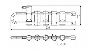 Ver 0304 Решетка комбинированная 5 валиков Vertical C в Москве 3