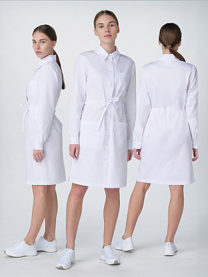 Халат женский Сансара-001 (тк.Смесовая,160) MedLine, белый MedLine в Москве