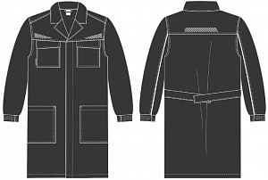 Халат ProfLineSpecialist (тк.Смесовая,240), черный PROFLINE в Москве